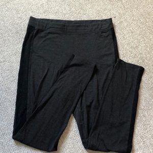 Pink leggings with black stripe down side